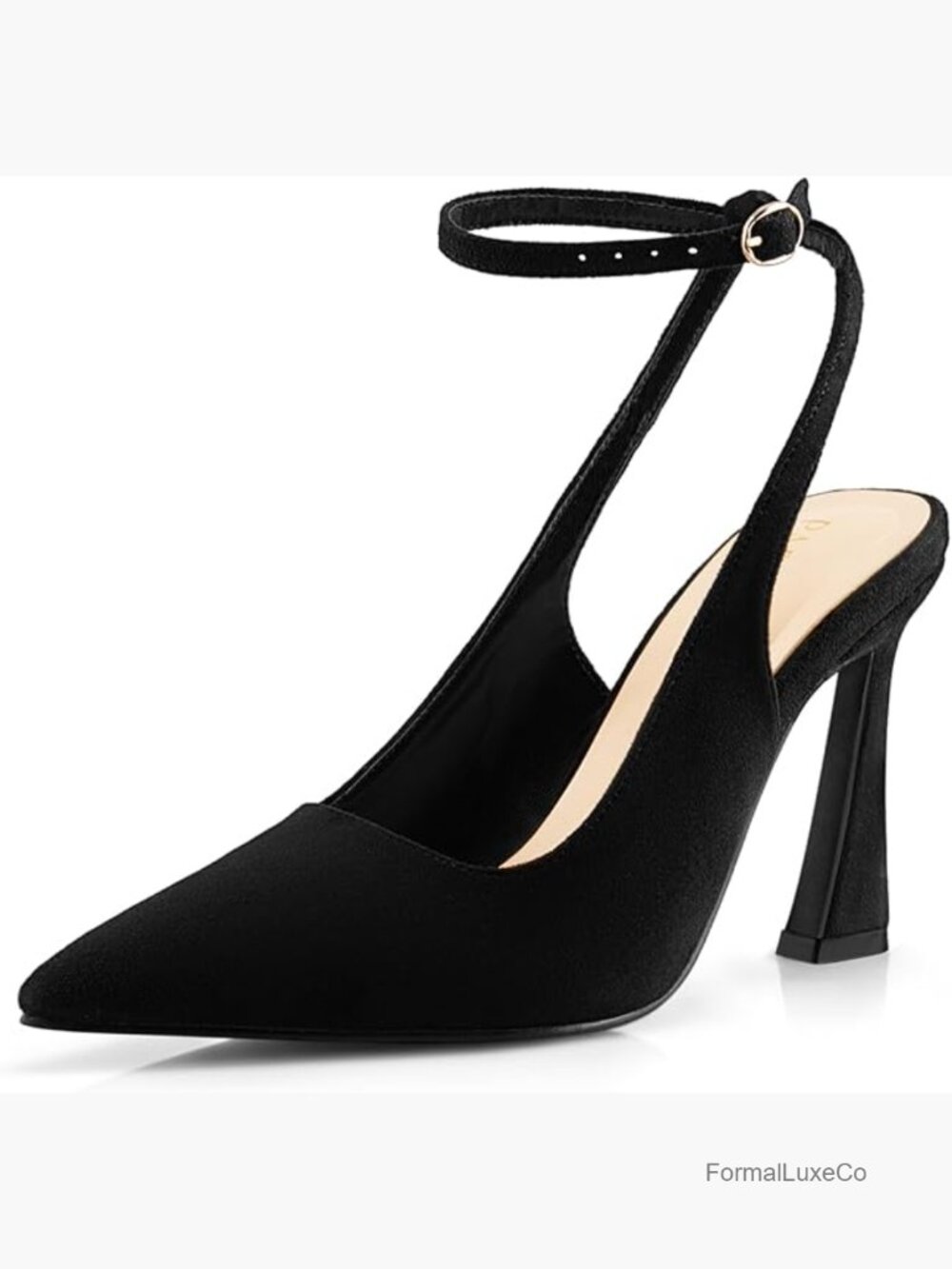 Pointed Closed Toe Stiletto Slingback Heels - Cushioned Insole, Adjustable